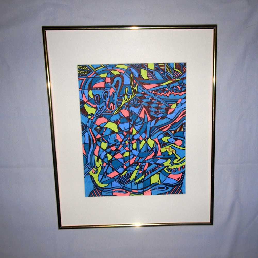 Original Art by Cathy Climbing The Ladder Framed